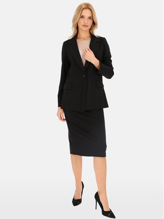 Perso Perso Spódnica JPE242406F Czarny Fitted Fit