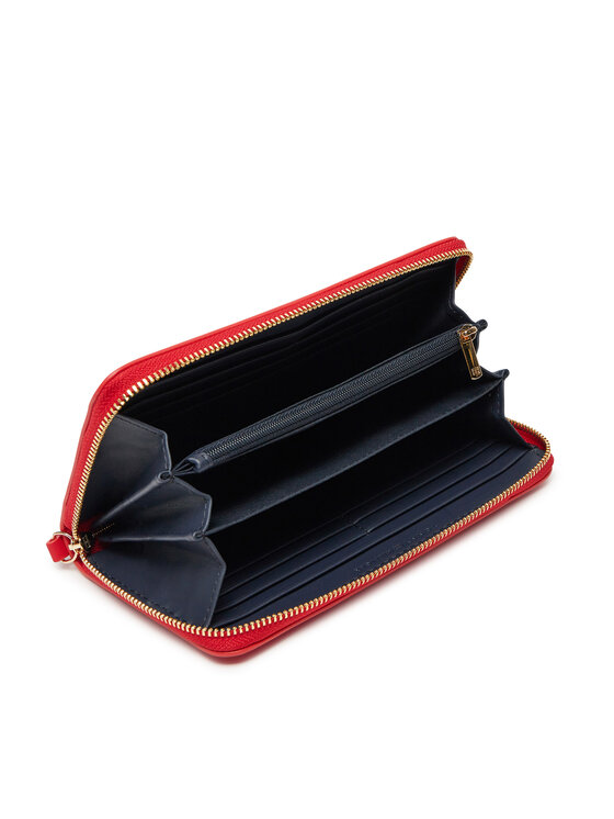 Tommy Hilfiger Tommy Hilfiger Liels sieviešu maks Th Logotape Lrg Za AW0AW17266 Sarkans