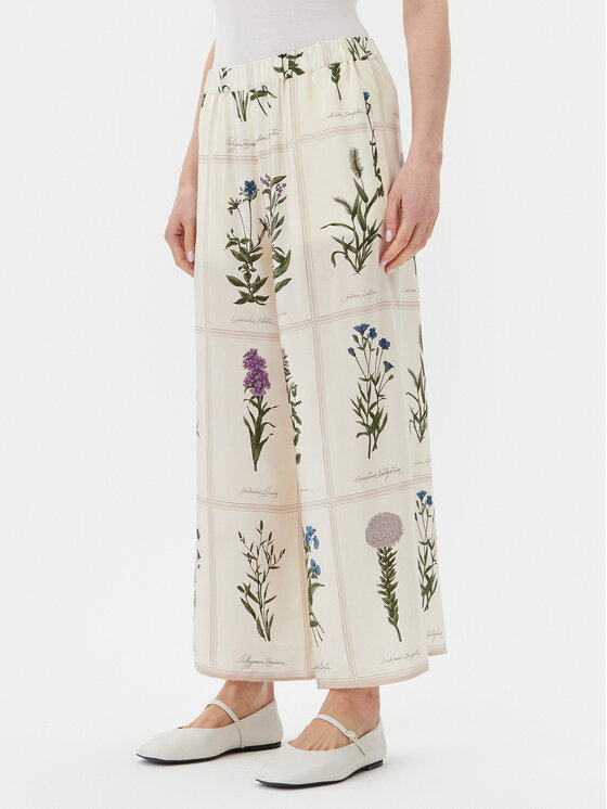 Weekend Max Mara Culottes nohavice Lory 2515131012 Écru Relaxed Fit