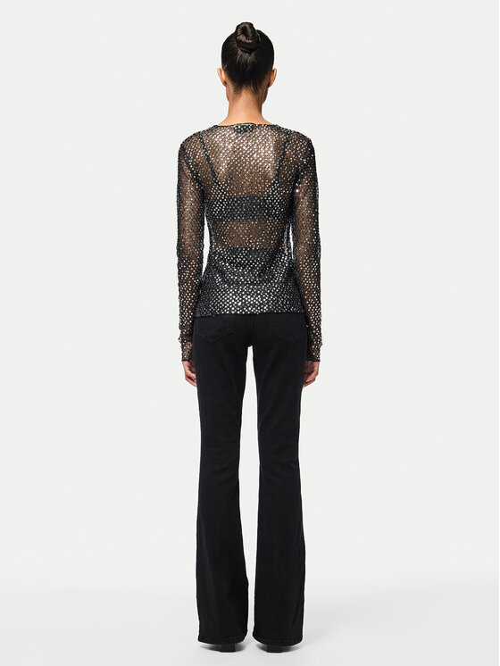 Pieces Pieces Majica Rissi 17153282 Srebrna Regular Fit