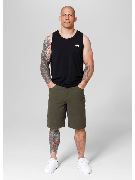 PITBULL PITBULL Szorty materiałowe Dogwood Zielony Regular Fit