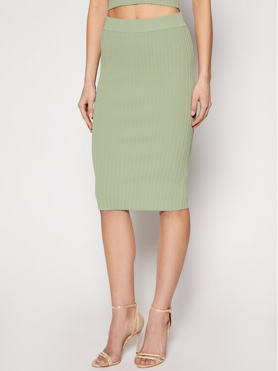 Guess Guess Puzdrová sukňa Ada W1GD0A Z2U00 Zelená Slim Fit