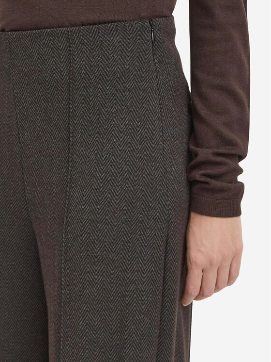 ICHI ICHI Παντελόνι IHKATE JACQUARD Καφέ Regular Fit