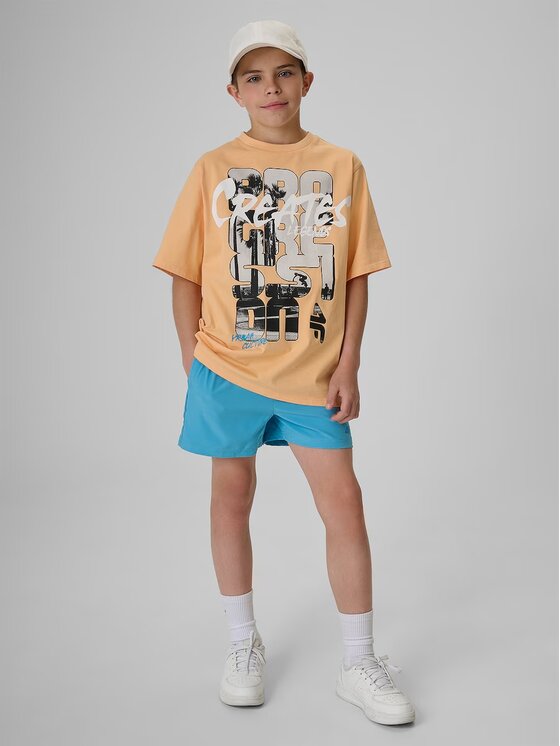 4F 4F T-Shirt SKATE & RIDE Pomarańczowy Loose Fit