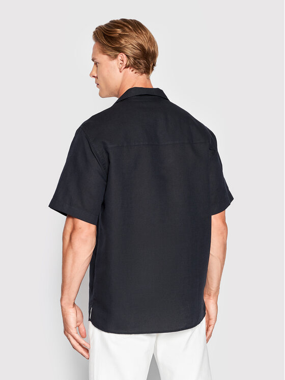 Camicia Resort Moa Nero Relaxed Fit