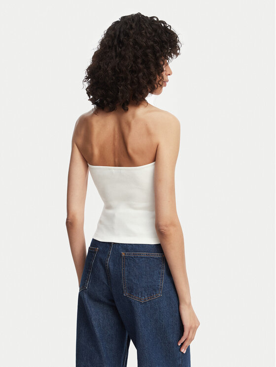 Tommy Jeans Tommy Jeans Top DW0DW22263 Biały Slim Fit