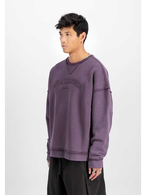 Alpha Industries Alpha Industries Bluza Open Edge Sweatshirt Fioletowy Relaxed Fit