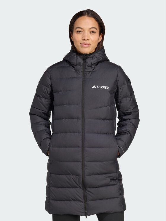 adidas adidas Kurtka puchowa Terrex Multi Light Down Hooded Parka 2.0 Czarny Regular Fit