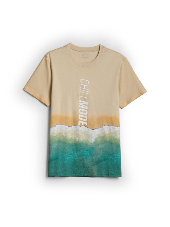 4F 4F T-Shirt SUMMER CODE Beżowy Regular Fit