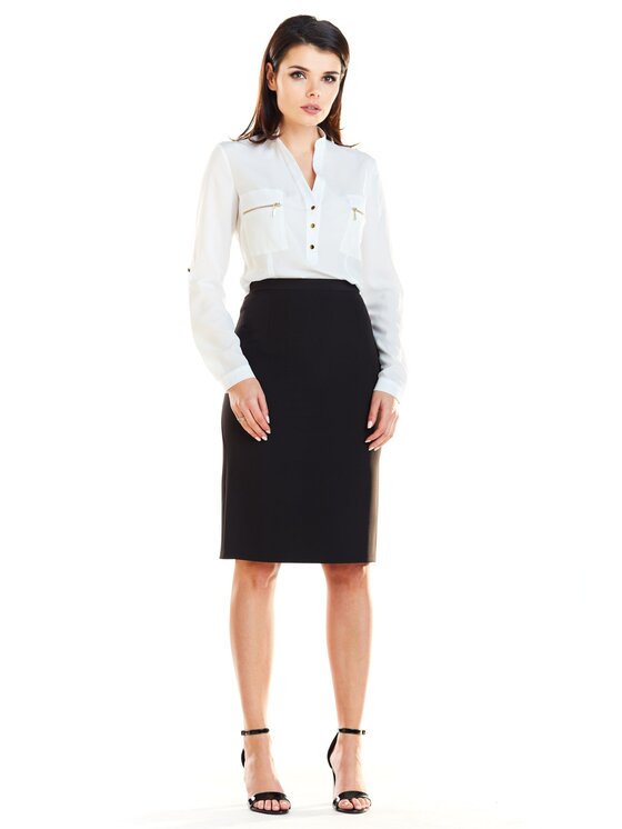 Awama Awama Spódnica A255 Czarny Basic Fit