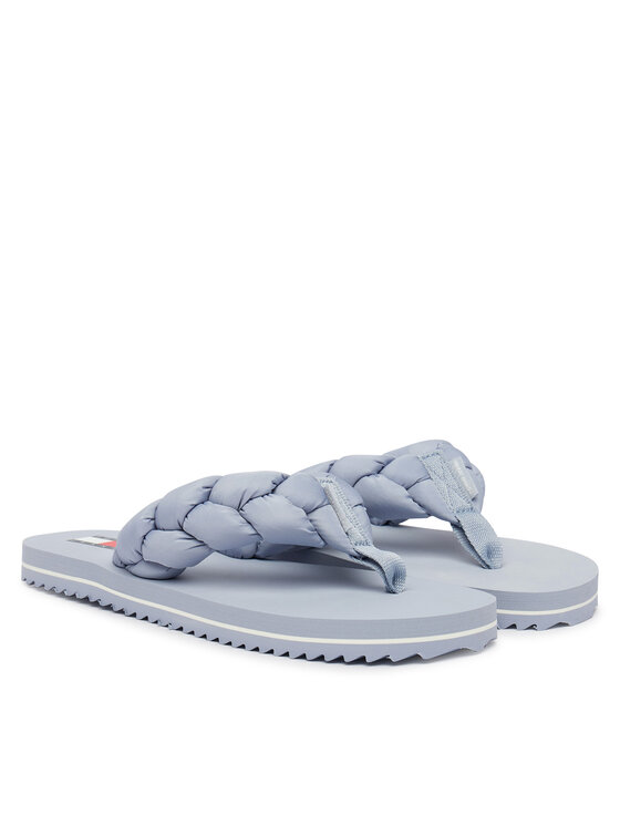 Tommy Jeans Tommy Jeans Šlepetės per pirštą Braided Thong Beach Sandal EN0EN02877 Žydra