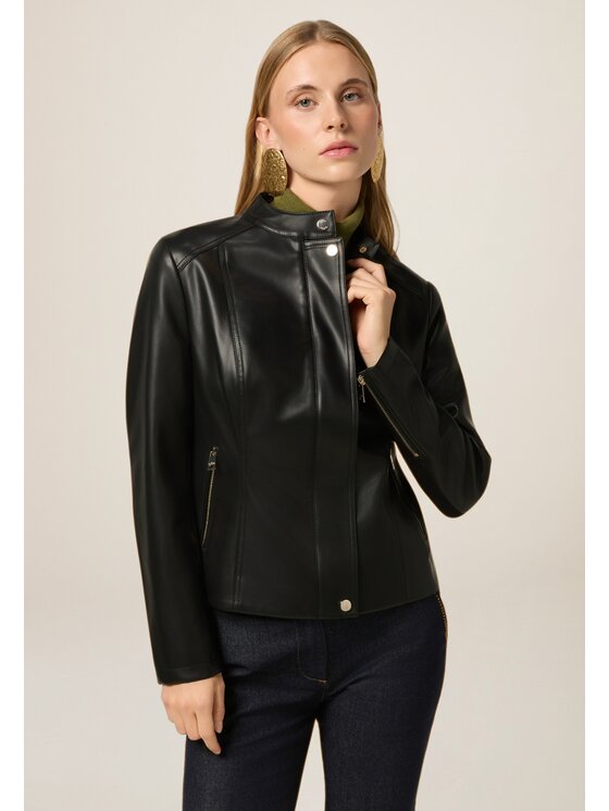 Oltre Oltre Giacca in similpelle R359R002240N033 Nero Slim Fit