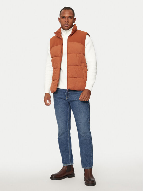 Jack&Jones Jack&Jones Brezrokavnik Moon 12256860 Rjava Regular Fit