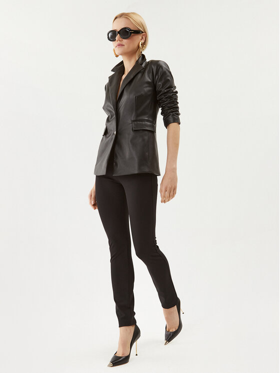 Rinascimento Rinascimento Hlače iz tkanine CFC0116016003 Črna Slim Fit