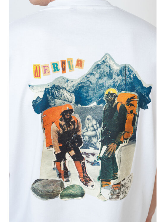 Mercur Mercur T-Shirt Himalaya Biały Comfortable Fit