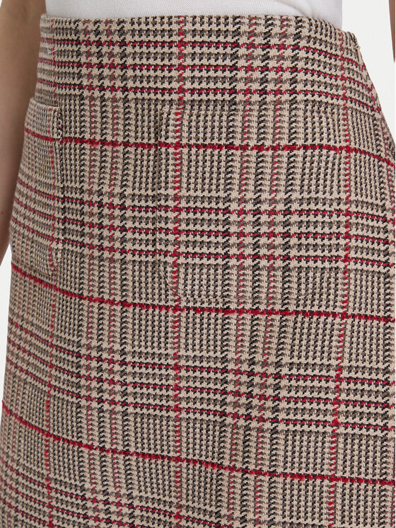 Tommy Hilfiger Tommy Hilfiger Mini sijonas Seasonal WW0WW48265 Smėlio Regular Fit