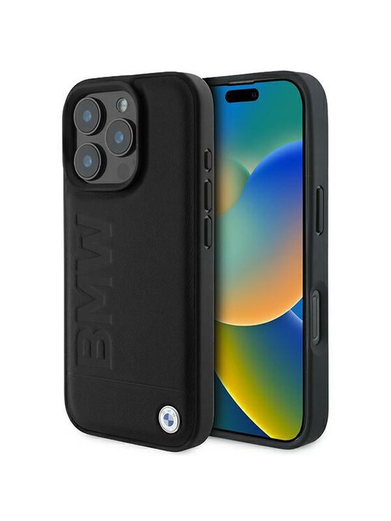 Etui na telefon BMW Motorsport, Czarne, Leather Hot Stamp