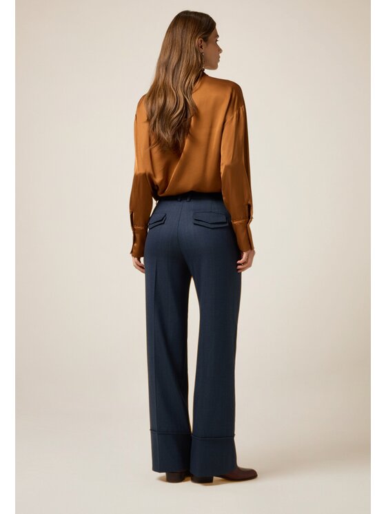 Oltre Oltre Pantaloni di tessuto P01VR009260N0Z4 Blu Baggy Fit