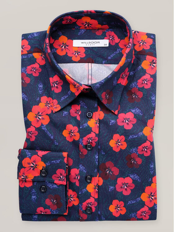 Willsoor Willsoor Koszula 61334 Granatowy Regular Fit