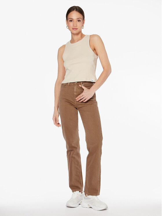Calvin Klein Jeans Calvin Klein Jeans Top J20J221055 Beżowy Regular Fit