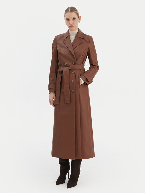 Bardot Bardot Palton din piele ecologic 59899JB5 Maro Regular Fit