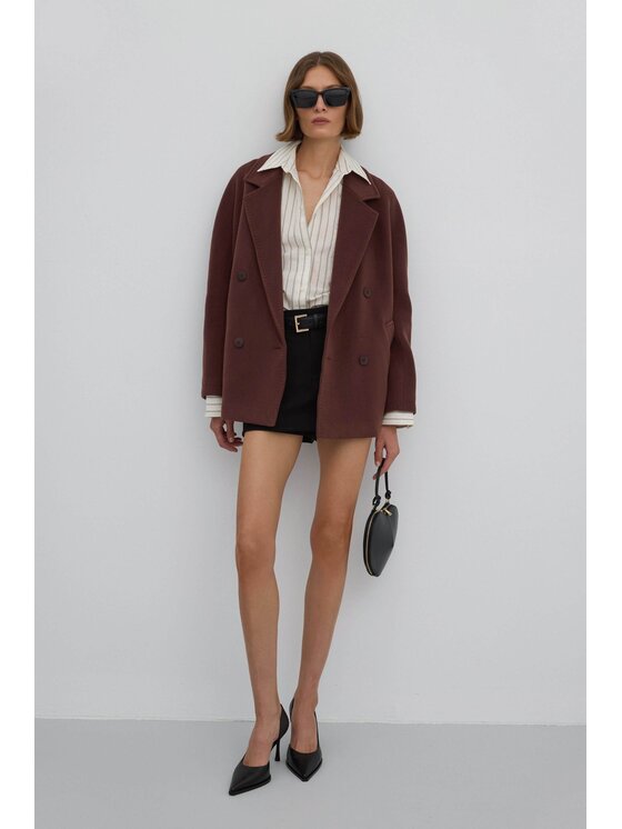 Estro Estro Cappotto ER00117092 Marrone Loose Fit