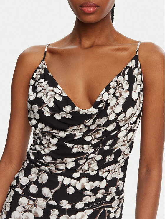 Balmain Balmain Estélyi ruha DF0RN195JJ33 Fekete Regular Fit