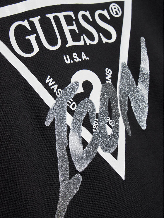 Guess Guess Kleid für den Alltag J3YK33 KA6R3 Schwarz Regular Fit