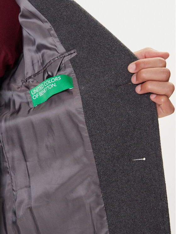 United Colors Of Benetton United Colors Of Benetton Вовняне пальто 2X59UN05M Сірий Regular Fit