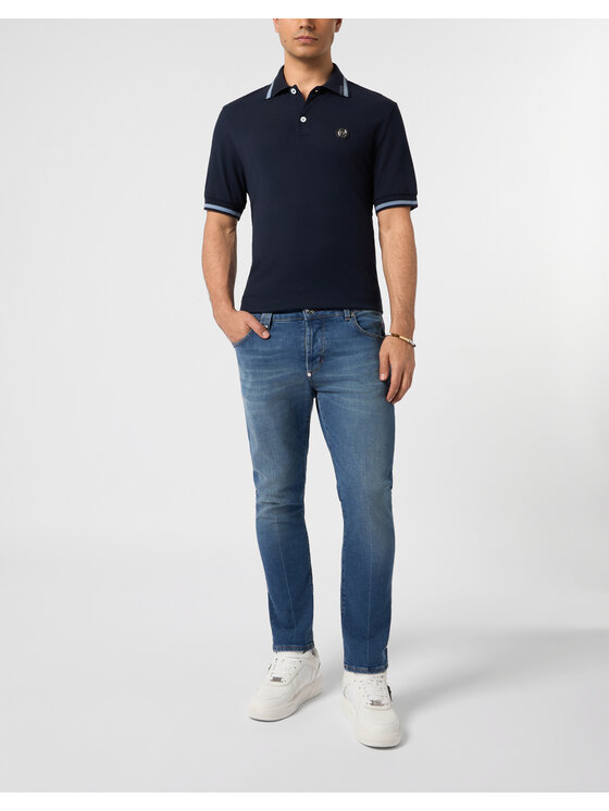 PHILIPP PLEIN PHILIPP PLEIN Polo 31372 Blu scuro Slim Fit
