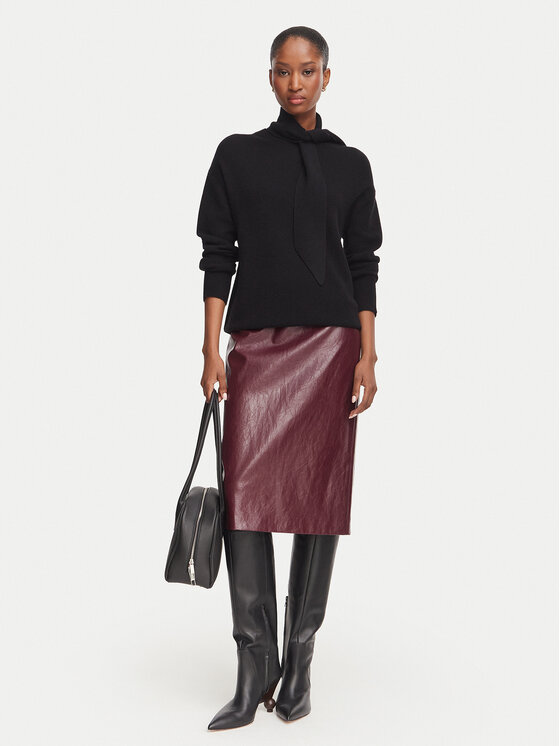 Marella Marella Sukně z imitace kůže Biada 2623106071 Bordó Slim Fit
