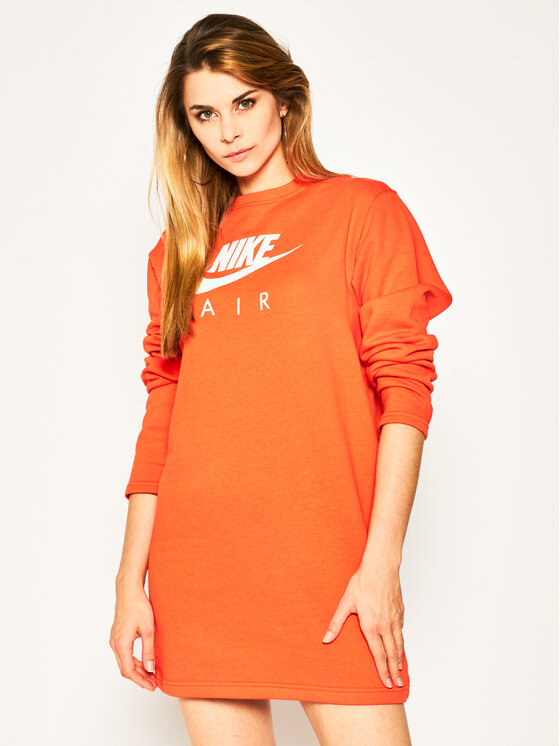 Nike Pletena obleka Nsw Air BV5134 Oranžna Loose Fit