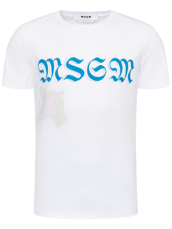 MSGM MSGM Marškinėliai 2840MM235 207098 Balta Regular Fit