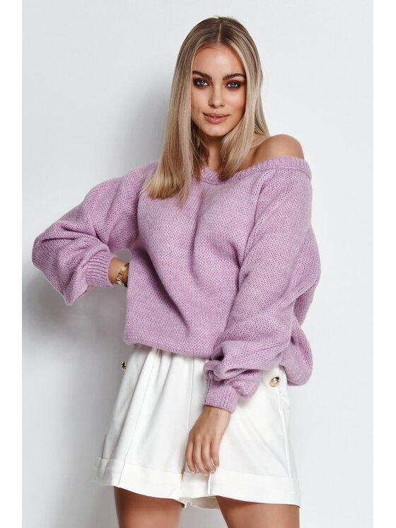 Sweter Makadamia, Rozmiar OS, Fioletowy, S114