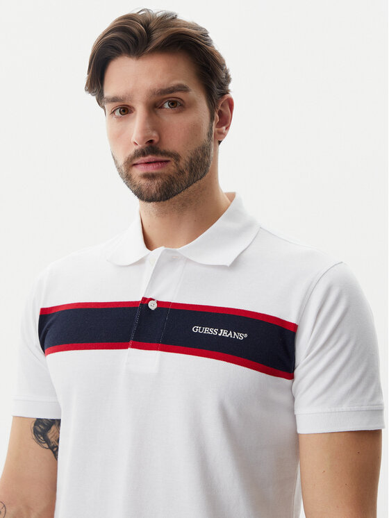 Guess Jeans Guess Jeans Polo M5GP29 KCJV1 Biały Regular Fit