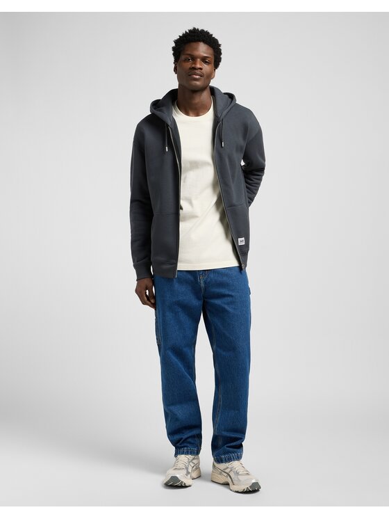 Lee Lee Bluza Full Zip Hoodie Szary Regular Fit