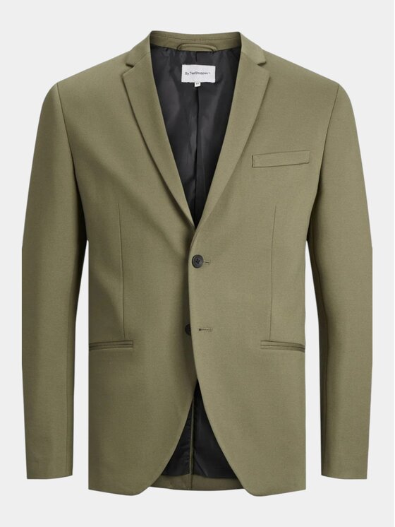 TeeShoppen TeeShoppen Marynarka 'Perform Collection' Zielony Slim Fit