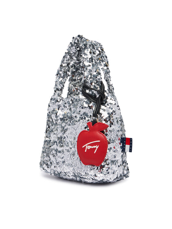 Tommy Jeans Tommy Jeans Дамска чанта Tjw Bodega Sequins Shopper AW0AW19091 Сребрист