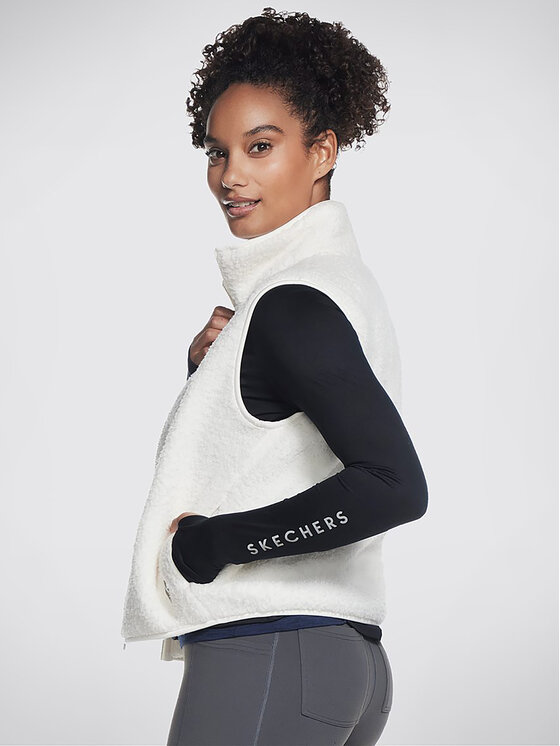 Skechers Skechers Liemenė Sherpa Cropped Vest JA13 Balta Regular Fit
