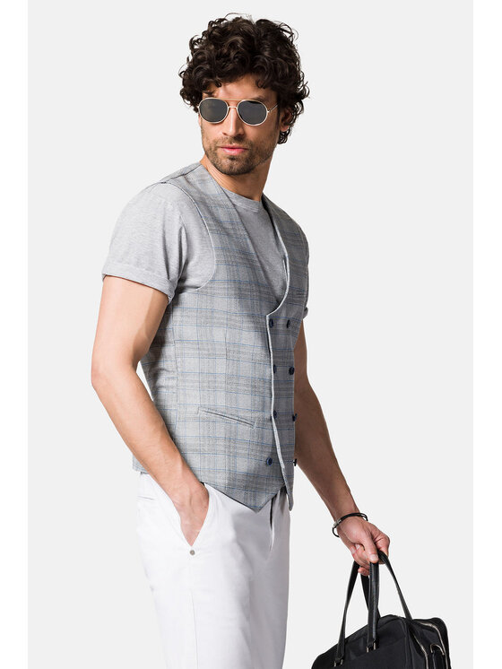 Lancerto Lancerto Kamizelka Lerma KA131123000016 Szary Slim Fit