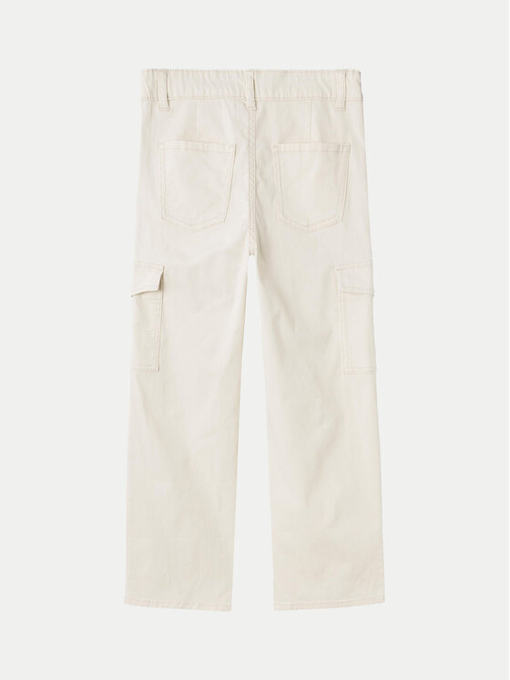 NAME IT NAME IT Hlače iz tkanine 13220718 Écru Wide Leg