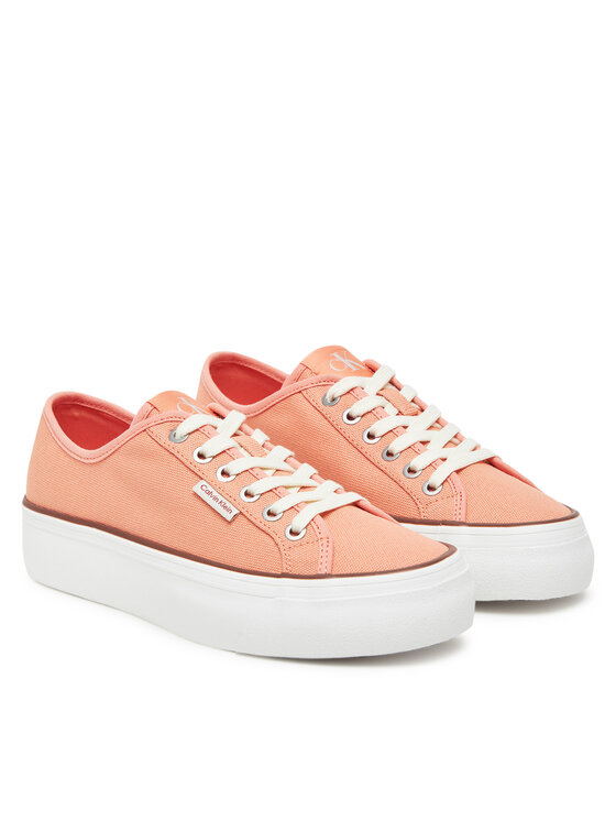 Calvin Klein Jeans Calvin Klein Jeans Tenisówki Vulc Flatform Ctn Logo Tag YW0YW01838 Pomarańczowy