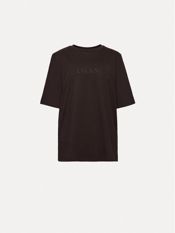 La Mania La Mania T-Shirt LUCY Brązowy ciemny Basic Fit