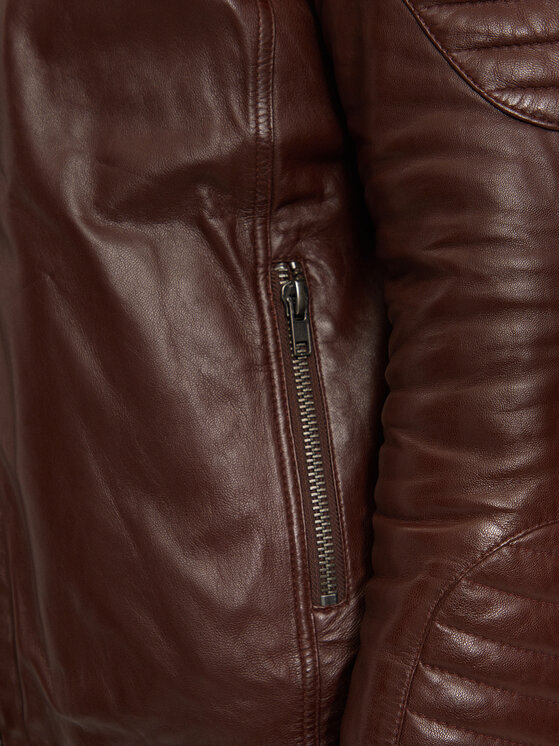 Serge Pariente Serge Pariente Odinė striukė Leman 2 Ruda Slim Fit