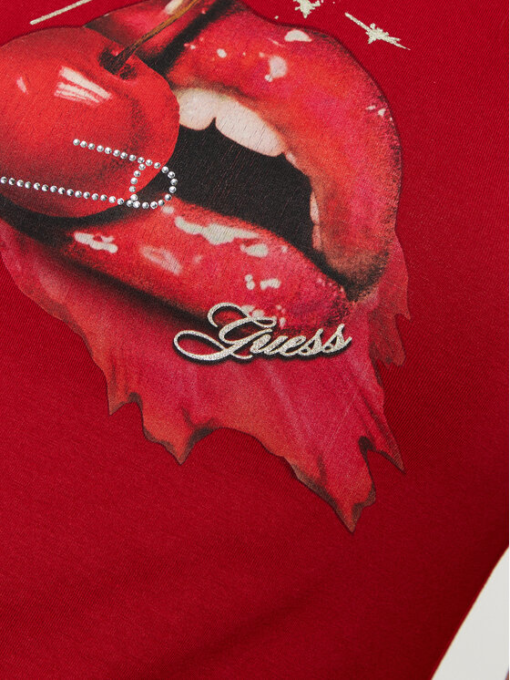 Guess Guess T-krekls W5RI23 K49A1 Sarkans Slim Fit