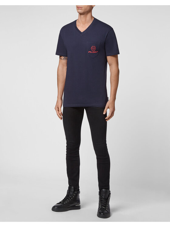 PHILIPP PLEIN PHILIPP PLEIN T-Shirt 7479 Granatowy Regular Fit