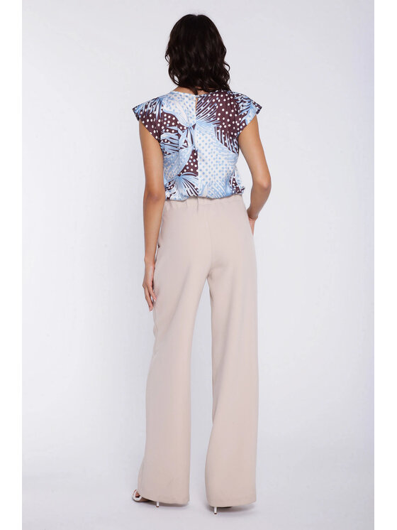 NIFE NIFE Kalhoty z materiálu SD139 Béžová Modern Relaxed Fit