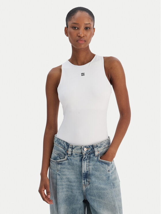 HUGO HUGO Bodi Dasiel 50545196 Bijela Slim Fit