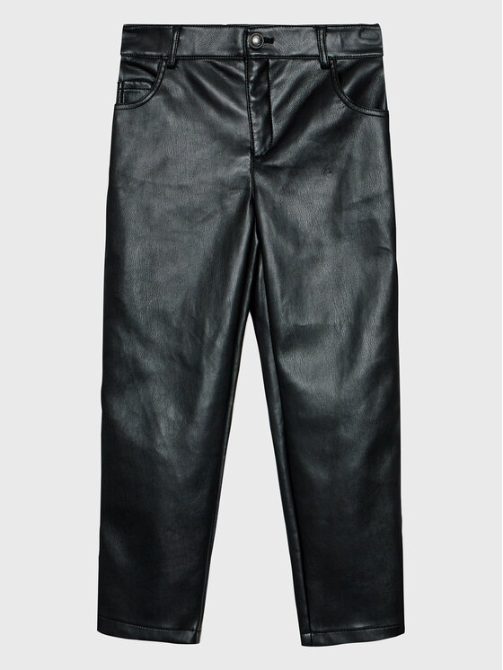 Guess Guess Pantaloni din imitație de piele J3RB17 WF8P0 Negru Regular Fit