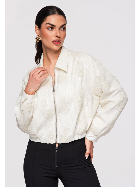 Ombre Ombre Kurtka przejściowa OW-JANP-0133 Beżowy Oversize